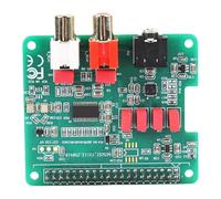 Jiawu HiFi DAC Hat, Carte D'extension de Carte Son pour 5 4 3B avec Connecteur 40 Broches, 384 KHz 32 Bits, Prise Casque 3,5 Mm, Compatible avec Volumio Moode