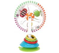 Jiawu Hochet bébé, Perles de Couleur Rotatives, Ventouse, 7x4x3 Pouces | Cloche pour bébé avec construction en plastique, couleurs douces non éblouissantes, support pour chaise de poussette,