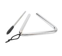 Jiawu Instrument de Percussion Triangle, 4 Pouces, Acier Inoxydable, | Triangle musical avec marteau et corde, Surface enduite, éducation au rythme en loche de dîner, apprentissage de
