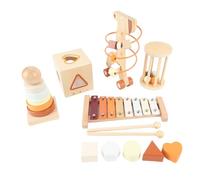 Jiawu Instruments de Musique pour bébé, Ensemble de Jouets à Percussion pour l'éducation Précoce en Bois de qualité Supérieure, Kit d'Instruments de Musique en Bois avec Boîte de de Formes et