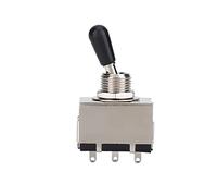 Jiawu Interrupteur à Bascule 3 Voies fermé avec Pointe Noire pour Guitare électrique de Style - Petite Pièce de Rechange en Métal, Installation Facile, Fonctionnement Sensible et Silencieux