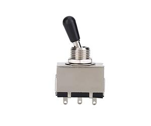 Jiawu Interrupteur à Bascule 3 Voies fermé avec Pointe Noire pour Guitare électrique de Style - Petite Pièce de Rechange en Métal, Installation Facile, Fonctionnement Sensible et Silencieux