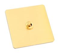 Jiawu Interrupteur à Bascule AC250V 1 Gang 2 Voies, Interrupteur à Bascule Mural en Acier Inoxydable de Couleur or, à d'alimentation Unipolaire à Base de PC isolé pour la Décoration Intérieure