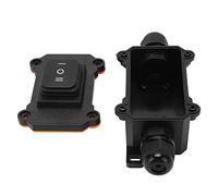Jiawu Interrupteur à Bascule Marche/arrêt/marche, 12 V 16 A IP68, Interrupteur à Bascule Ignifuge étanche, à pour Bateau avec Connecteur PG9 Universel pour Voiture, Bateau, Camping-car