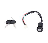 Jiawu Interrupteur D'allumage 4 Fils, 2 Clés, Boîtier ABS, Anticorrosion | Serrure e remplacement pour démarrage électrique, convient aux scooters électriques Pit Quad, Dirt Bike, ATV,