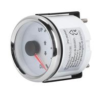 Jiawu Jauge de Garniture de Bateau 52mm 2 Pouces 0-190 Ohm, Indicateur d'inclinaison de Garniture, Rétro-éclairage Rouge, étanche IP67, en Acier Inoxydable pour Moteur de Bateau Marin (Cadran blanc
