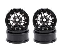 Jiawu Jeu de Jantes RC en Alliage D'aluminium Léger de 1,9 Pouces pour Voiture sur Chenilles 1/10, Conception de Rayons à Haute Simulation, 4 Pièces pour SCX10, Wraith (Black)