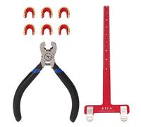 Jiawu Jeu de Pinces à Points d'encoche pour Corde d'arc, Règle en T en Alliage 'Aluminium pour Une Mesure Précise, Kit de Réglage 'Arc composé avec Boucles en Laiton et Pince pour Tir à l'arc