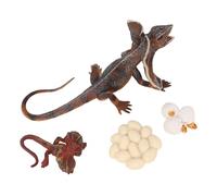 Jiawu Jouet Modèle de Lézard, 4 Pièces, Figurine d'animal de Lézard de Reptile de Simulation Réaliste, Ornement de Cycle de Croissance de à Volants avec Modèle éducatif en PVC pour Le Développement