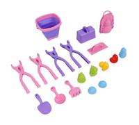 Jiawu Jouets de Sable de Plage, Ensemble de Jouets de Sable Portables Pliables pour Les Tout-Petits, de Plage avec Seau de Pelles et 14 Accessoires pour Enfants en Bas âge à la Piscine de Jardin de
