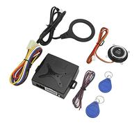 Jiawu Kit d'allumage Push to Start, Système de Détection de Frein au Pied Keyless Go, Système de Démarrage Intelligent du Moteur avec Technologie RFID sans Batterie pour Véhicules Universels 12 V