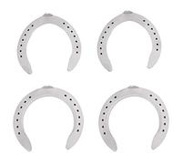 Jiawu Kit de Fer à Cheval en Alliage d'aluminium 4 Pièces Antidérapant Résistant à l'usure Outil d'équitation Accessoires 'équipement pour Les Courses de Chevaux sur Sol Dur Sabot Avant Arrière