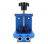 Jiawu Kit de Gabarit de Trou de Poche, Localisateur de Perçage Durable à 15 Degrés avec 2 Forets pour le Travail du Bois, Alliage D'aluminium Bleu