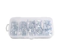 Jiawu Kit de Manchons à Sertir en Aluminium, 200 Pièces Connecteurs à | Assortiment de manchons à sertir avec 5 tailles pour ligne de pêche, bas de ligne, leurres, résistant à la corrosion