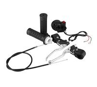 Jiawu Kit de Poignées de Guidon, Leviers de Frein d'accélérateur en Aluminium et ABS de 22 Mm, Interrupteur d'arrêt avec Fil de Frein Noir pour Mini Moto de Vélo de Poche
