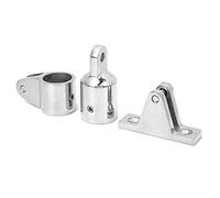 Jiawu Kit de Raccords Supérieurs Bimini en Acier Inoxydable 316, 16 Pièces, 25 Mm, 1 Pouce, Support de Charnière Coulissante, Capuchon d'extrémité Supérieur Bimini pour Accessoires de Bateau Marin,