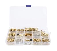 Jiawu Kit de Vis de Guitare électrique, Kit d'assortiment de Vis de Guitare en Métal de Plusieurs Tailles, Bouton-pression de Sangle de avec Boîte de Rangement pour la Réparation de électrique (GOLD)