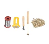 Jiawu Kit d'outils de Démarrage pour l'apiculture, Encastrable de Fil et Tendeur de Fil de Ruche pour Fondation en Peigne, Tendeur de Cadre de Ruche avec œillets en Cuivre et Fils de Fer pour