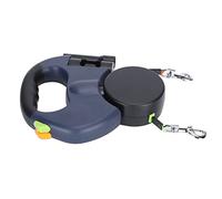 Jiawu Laisse de Marche Double pour Animaux de Compagnie, Rétractable, avec Corde en Nylon Réfléchissant, Rotation à 360 ° sans Torsion pour 2 Chiens, Lampe de Poche LED pour la sécurité Nocturne, 9,8