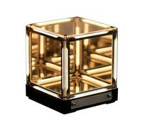 Jiawu Lampe Cube Miroir 4D, Lampe de Chevet à Commande Tactile avec LED à intensité Variable,Veilleuse Rechargeable USB-C pour Chambre à Coucher, Bureau,Configuration de Jeu,2000MAh