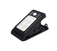 Jiawu Lampe Solaire à Pince avec Capteur de Mouvement, Lumière de sécurité Extérieure à énergie Solaire pour Clôture, Terrasse, Allée, Jardin, Patio, Allée, éclairage de sécurité