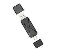 Jiawu Lecteur de Cartes de Stockage Portable 3 en 1 USB C USB 3.0 Micro, Transfert Rapide pour Les Utilisateurs de Téléphones Portables avec Un Design Mince (Black)