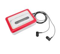 Jiawu Lecteur de Cassettes USB Convertisseur Portable avec Haut-Parleur et Prise Casque pour Ventilateurs de Cassettes et Convertisseurs de Musique Numérique (Rouge)