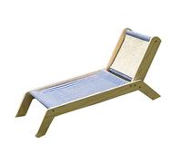 Jiawu Lit de Plage pour Chaton avec Griffoir en Sisal, Chaise Hamac Surélevée pour Intérieur et Extérieur, Mini Chaise de Plage Antidérapante et Confortable pour Que Les Chats Puissent Bronzer,
