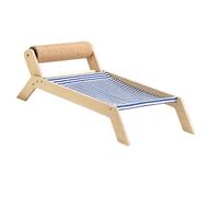 Jiawu Lit de Plage pour Chaton avec Griffoir en Sisal, Chaise Hamac Surélevée pour Intérieur et Extérieur, Mini Chaise de Plage Antidérapante et Confortable pour Que Les Chats Puissent Bronzer, (Lit