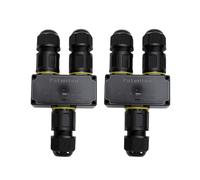 Jiawu Lot de 2 Boîtes de Jonction Extérieures étanches IP68 3 Voies M20, Boîte électrique Extérieure pour Câble de 6 à 11 Mm, Connecteur de Fil divisé étanche pour Câblage Souterrain