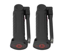 Jiawu Lot de 2 Lampes de Travail LED Rechargeables, Base Magnétique, Lampe de Travail COB Pliable, Rotative à 360°, Lampe de LED COB Portable, Batterie Longue 3 Heures, Lumière Rouge Clignotante pour