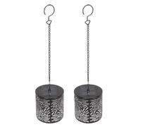 Jiawu Lot de 2 Lanternes Solaires d'extérieur étanches, Lampes Solaires Décoratives Suspendues Vintage avec Plusieurs Modes de Flash pour Jardin, Cour, Allée, Patio, Arrière-Cour
