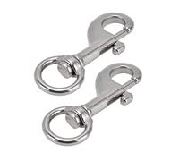Jiawu Lot de 2 Mousquetons Rotatifs en Acier Inoxydable 316 de 87 Mm, Clip de Plongée de qualité Marine, Boulon à œil Pivotant à 360 Degrés pour Porte-clés, Sangle de Sac, Pêche, Bateau, Matériel