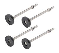 Jiawu Lot de 4 Pieds de Nivellement Noirs Réglables pour Meubles Stables, Niveleurs de Meubles de 100 Mm de Hauteur pour Tables et Chaises, Matériau en Nylon/Caoutchouc, capacité de 10 Kg, pour la