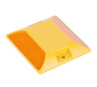 Jiawu Lot de 6 Réflecteurs de Route en Plastique Jaune - Marqueurs Réfléchissants Double Face pour Allée, Rue, Pistes Cyclables et Parkings, visibilité de sécurité par Mauvais Temps