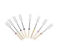 Jiawu Lot de 8 Bâtonnets Télescopiques à Rôtir pour Guimauve, Rôtissoire Extensible, Brochettes de Smores, Fourchettes à Hot-dog pour Foyer de Camping, avec Sac en Toile, 8 Couleurs, Kit pour