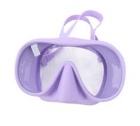 Jiawu Lunettes de Plongée Pliables en Silicone, Verre trempé à Grande Vue, Portables, Anti-buée, pour Plongeurs, Cadre en Silicone Liquide (Taro Violet)