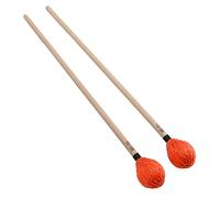 Jiawu Maillets Marimba Tête de Fil Moyennement Dure avec Manche en érable pour Percussion, Maillets en Fil de Laine Durables pour Marimba, Xylophone, Vibraphone et Percussion Basse - MQ-06 (ORANGE)