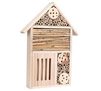 Jiawu Maison à Insectes, Hôtel à Abeilles en Bois de Chandelle Naturel, Nichoir à Insectes, Chambre à en Bois avec Canaux Tubulaires pour la Décoration Extérieure du Jardin et de la Cour (Type A)