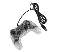Jiawu Manette de Jeu Filaire avec Gyroscope 6 Axes Burst Wake Up, Manette de Jeu Transparente avec Lumière RVB pour PC - Joystick Haute Précision 360° Antidérapant Double Vibration