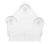 Jiawu Mangeoire à Oiseaux Transparente pour Intérieur et Extérieur, Outil d'alimentation pour Oiseaux Suspendu, Matériau PS Haute Transparence pour Petits, Mangeoire à de Grande capacité avec