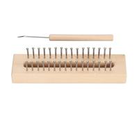 Jiawu Métier à Tricoter en Bois, 4x16cm, Hêtre, Crochet en Acier Inoxydable | Ensemble de planches à tricoter circulaires, cadre en bois de hêtre, crochet en acier inoxydable, pour chaussettes,