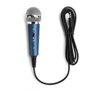 Jiawu Microphone Filaire à Condensateur 3,5 Mm pour Chant karaoké (Blue) | Directivité cardioïde, surveillance vocale en temps réel, configuration Plug and Play, corps en alliage métallique, cordon