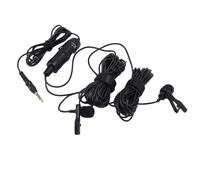 Jiawu Microphone Professionnel Double Lavalier Clamp/Holder de Microphone pour Deux Personnes, Plug and Play Design pour Les Caméras DSLR et Les Appareils Intelligents