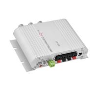 Jiawu Mini Amplificateur de Puissance de Basse Stéréo HiFi 2.1, 15W X 2 RMS, Amplificateur Numérique Argent pour Système de Voiture et de Maison avec Contrôle du Volume des Aigus et des Basses