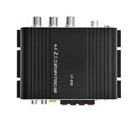 Jiawu Mini Amplificateur de Puissance de Basse Stéréo HiFi 2.1, 15W X 2 RMS, Amplificateur Numérique Argent pour Système de Voiture et de Maison avec Contrôle du Volume des Aigus et des Basses (BLACK)