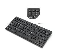 Jiawu Mini Clavier Filaire USB, Clavier Portable de Bureau à 78 Touches pour Le Bureau à Domicile, Structure Minimaliste Ultra Fine, Matériau ABS Durable, Plug and Play, Faible Bruit, étanche, 10
