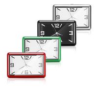 Jiawu Mini Montre Numérique d'horloge de Voiture pour Tableau de Bord, Affichage de l'heure à Coller de 1,89x1,26x0,31 Pouces, Ornement Automatique carré alimenté par Batterie en Acier Inoxydable