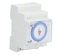 Jiawu Minuterie Mécanique 24 Heures, Interrupteur Horaire sur Rail DIN avec Réserve de Marche, Fonction Mémoire 110-230 V, Interrupteur Bidirectionnel pour Fournitures Industrielles