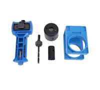 Jiawu Modèle de Guide Réglable de Kit D'installation de Trous de Verrou de Porte Précis pour les Portes en Bois 1-3/8 Pouces 1-3 / 4in, Bleu